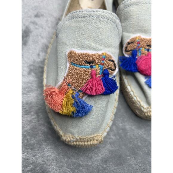 Soludos Blue Tasseled Camel Espadrilles Colorful Fun Resort Vacation Size 8.5 - Picture 2 of 9